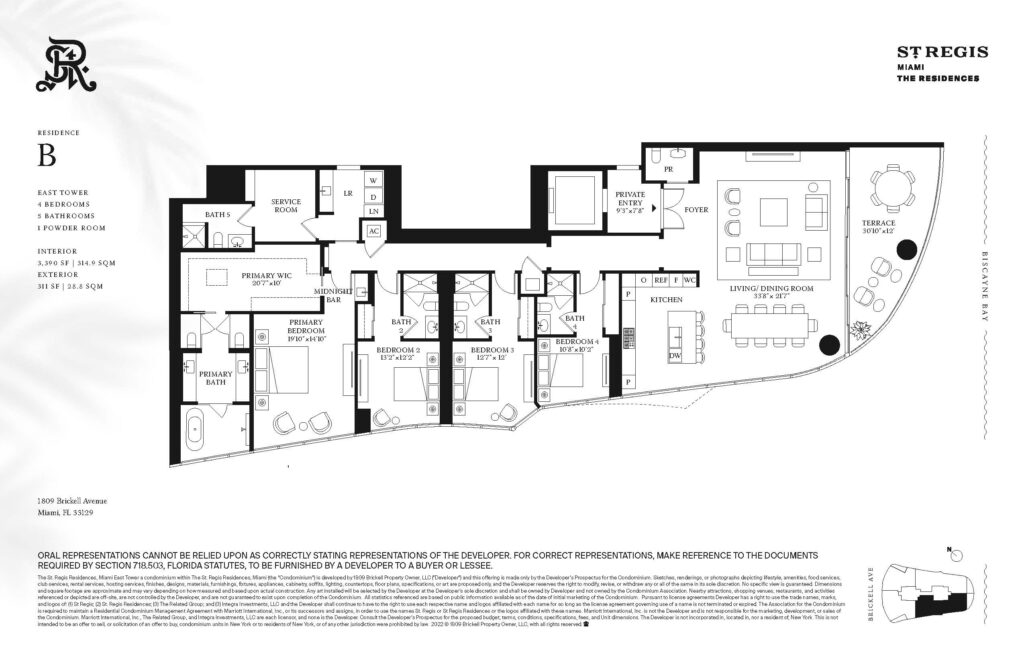 St Regis Brickell Floor Plan B